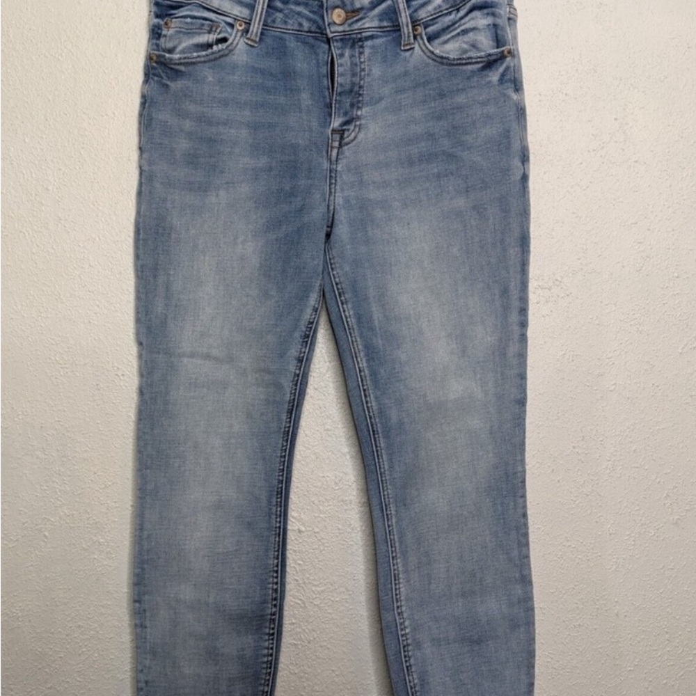 Pistola Womens Arielle Scissor Hem Skinny Jeans Size 29 Raw Frayed Hems Light